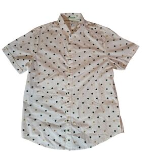 Denim & Flower Shirt Men L Large White Green St Pattys 4 Leaf Clover Ricky Singh